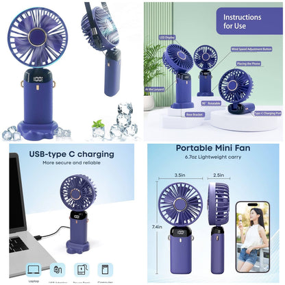 Digital Display Portable Mini Fan