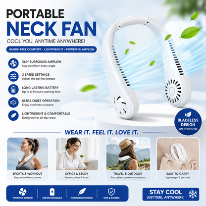 Portable USB Neck Fan