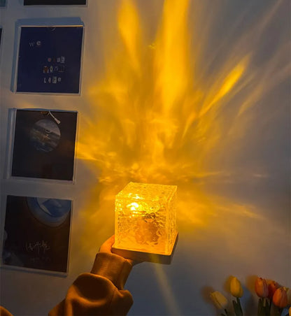 Rotating Crystal Flame Lamp